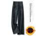 Korean Retro Wide-Leg Jeans For Women, Autumn And Winter Fleece-Lined Warm High-Waist Tummy Control Slimming_mkmklike.com
