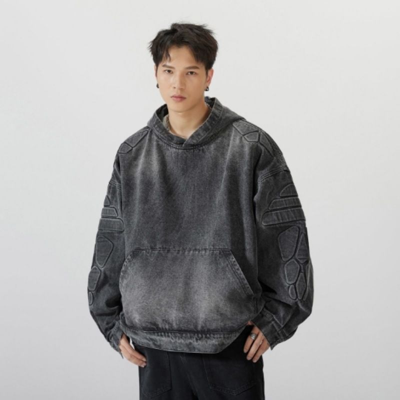 Men's Clothing fashion brand men's denim jacket versatile top jacket loose personality fashion denim source factory_mkmklike.com