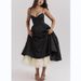 Women's clothing new suspender V neck sleeveless dress tutu long skirt_mkmklike.com