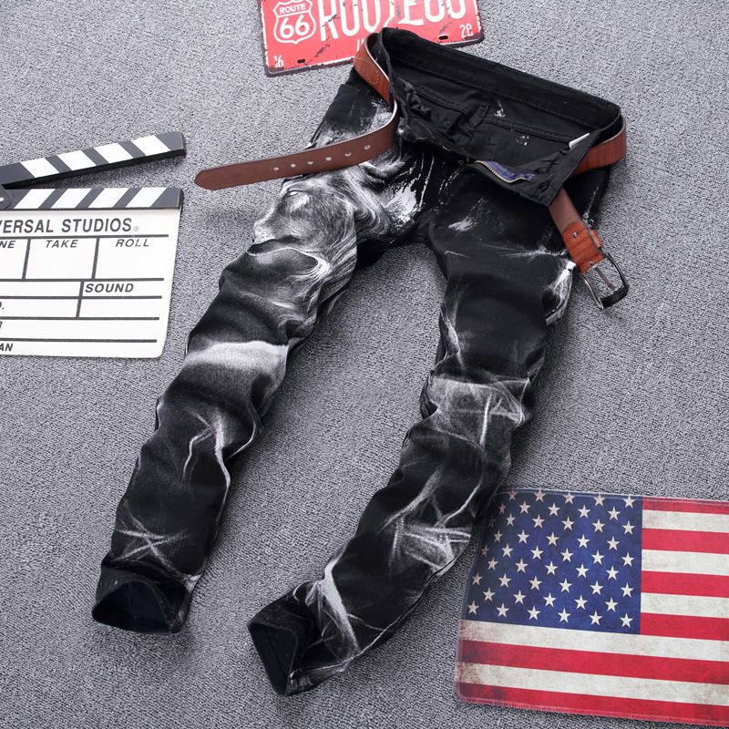 Men's Clothing Men's Stretch Graphic Jeans – 3D Wolf Print Slim Fit Clubwear (S-4XL)_mkmklike.com
