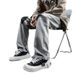 Nordmann American Style Men's Jeans With Design Sense, Side Slit, Zipper, Hip-Hop Casual Pants, Loose Straight Leg, Autumn And_mkmklike.com