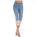 Women's Clothing Smart Creation Lace Hem Capri Jeans For Women Style Thin Elastic Waist Fashion Ladies' Denim_mkmklike.com