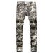 Men's Snake Print Skinny Jeans – Hip-Hop Performance Pants With Reptilian Texture (Stretch Denim, Mid-Rise, Clubwear)_mkmklike.com
