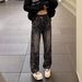 American Retro Thorn Jacquard Jeans Men's Autumn And Winter Niche Design Slightly Pull Pants Straight Slim Overalls_mkmklike.com