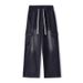 Men's American Vintage Washed Cargo Jeans, Multi-Pocket Utility Loose Wide Leg Denim Pants_mkmklike.com