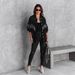 Women's Heavy Duty Style Chain Studded Single Breasted Coat_mkmklike.com