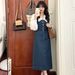 Chicco Chicco Break Vest Spring Women's New Design Sense Tea Style French Platycodon Denim Strap Long Dress_mkmklike.com
