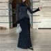 Women's Clothing solid color slim fashion two piece long sleeved dress for women_mkmklike.com