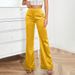 Women's Clothing women's fashion casual pants satin pocket micro flared loose trousers_mkmklike.com