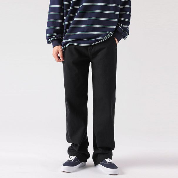 Nordmann Black Jeans Men Straight Loose American Style Vibe Ins High Street Trend Casual Wide Leg Long Pants_mkmklike.com