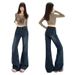 Retro Style Slimming Flared Jeans For Women Loose Fit Stretchy Slim Style Plus Size Early Spring_mkmklike.com