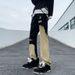 Design Sense Jeans Men's American High Street Vibe Fake Two-piece Splicing Jeans Trendy Brand Men's Tooling Long Pants_mkmklike.com