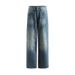 Women’s Clothing New Retro Slim Hip 076H Blue Washed Denim Loose Straight Jeans Female 3072_mkmklike.com