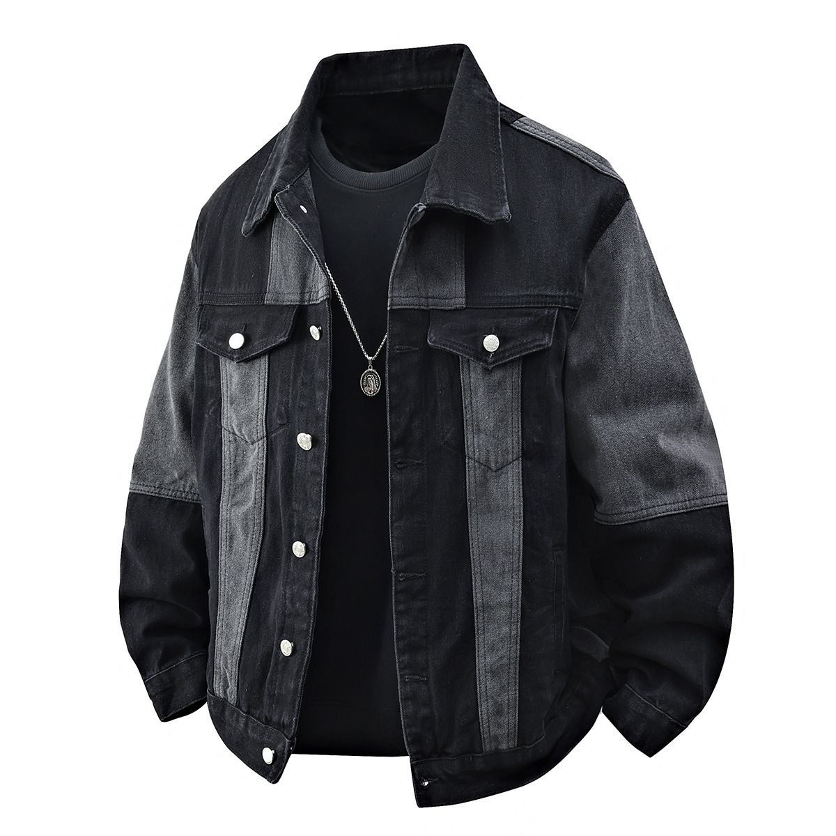 Men's Clothing New Arrival Patchwork Denim Jacket Men's JACKET Large Size Thick Fashion Tops Autumn And Winter Youth Foreign Trade Men's Jacket_mkmklike.com