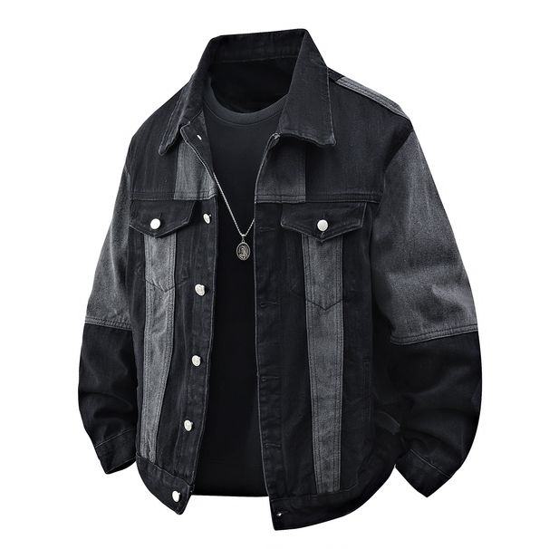 Men's Clothing New Arrival Patchwork Denim Jacket Men's JACKET Large Size Thick Fashion Tops Autumn And Winter Youth Foreign Trade Men's Jacket_mkmklike.com
