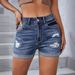 Women's Clothing Stretch Jeans Ripped Denim Shorts High Waist Jeans_mkmklike.com