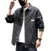 2025 Spring And Autumn New Men's Shirt High-end Jacquard Vintage Washed Loose Turn-down Collar Long Sleeve Denim Jacket_mkmklike.com