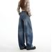 2026 Spring New Style Women's High-Waisted Loose-Fit Curved-Cut Wide-Leg Straight-Leg Floor-Length Jeans With Adjustable_mkmklike.com
