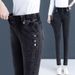 High Stretch Jeans 2025 Autumn Winter New Slim Fit Versatile Warm Elastic Waist Pencil Pants For Women_mkmklike.com