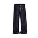 Vintage American Baggy Jeans For Men - Black Raw Denim Wide Leg Straight Fit With 5-Button Fly & Floor-Length Design_mkmklike.com