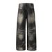 Men's Loose Fit Jeans High Street Style Hand Washed Whisker Texture Design Denim For Men And Women_mkmklike.com