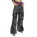 Men's Clothing Retro Distressed Washed Pocket Casual Overalls Design Straight Wide Leg Stacked Jeans_mkmklike.com