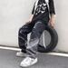 Trendy High Street Ripped Raw Edge Jeans Men's Summer American Retro Design Niche Loose Wide Leg Straight Pants_mkmklike.com