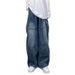 Vintage Loose Fit Cargo Jeans Retro Washed Denim Oversized Pockets Comfortable Dad Pants for Men And Women_mkmklike.com