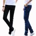 Spring And Autumn Elastic Jeans Men's Slim Fit Small Feet Casual Straight Leg Korean Style Trendy Black Stain Resistant_mkmklike.com