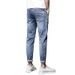 Trendy Brand 2025 Spring New Men's Ripped Slim-fit Jeans, High-end Casual Versatile Long Pants_mkmklike.com