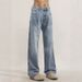 Men's Vintage Light Wash Blue Jeans Flared Trousers, Relaxed Fit Bootcut Denim Pants With Distressed Details, High Waist Wide Leg Streetwear_mkmklike.com