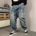 Spring And Autumn American Casual Ruffian Handsome Washed Retro Tooling Jeans Men's Straight Loose High Street Tapered Pants Tide_mkmklike.com