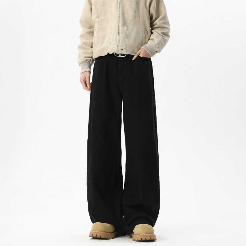 American-style Brown Jeans For Men And Women, Autumn Trendy Cleanfit Washed Casual Pa, Vintage Straight-leg Flared_mkmklike.com