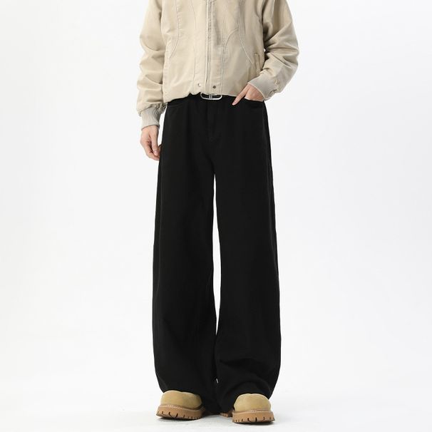 American-style Brown Jeans For Men And Women, Autumn Trendy Cleanfit Washed Casual Pa, Vintage Straight-leg Flared_mkmklike.com