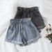 Women's High-Waisted Slimming Denim Shorts Korean Style Loose Wide Leg Summer 2021 Trendy Rolled up Hot Pants for Students_mkmklike.com