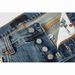 American Men's High Street Distressed Classical Blue Graffiti Stretch Skinny Button Fly Ripped Jeans Pants_mkmklike.com