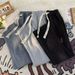 Men's Light Wash Retro Harem Jeans Loose Straight Leg Casual Wide Leg Cropped Trousers_mkmklike.com