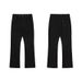Men's Clothing Black Flared Jeans – Vintage Washed Distressed Denim With Draped Upper & Cleanfit Silhouette_mkmklike.com