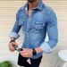 Wholesale foreign trade new men's clothing Korean style denim clothes washed men's slim casual long-sleeved denim shirt jacket for men_mkmklike.com