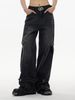 Washed Heavy Industry Splicing Jeans Men's American High Street Old Deconstruction Style Loose Casual Ruffian Handsome Straight Trousers_mkmklike.com