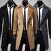 Men's autumn and winter long double-breasted trench coat men's woolen coat slim tweed coat men_mkmklike.com