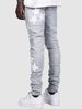 K New Star Patterned Fashionable High Street Denim Pants For Men, Slim Fit, Elastic And Handsome Pants_mkmklike.com