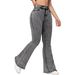 Women's Clothing Low-Rise Flared Jeans - Slim Fit Bootcut Denim Pants In Grey (S-XXL, Stretch Comfort)_mkmklike.com