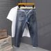 New Embossed Retro Jeans Men's Elastic Nostalgic American Jeans Men's Thin Loose Washed Fat Pants Men_mkmklike.com