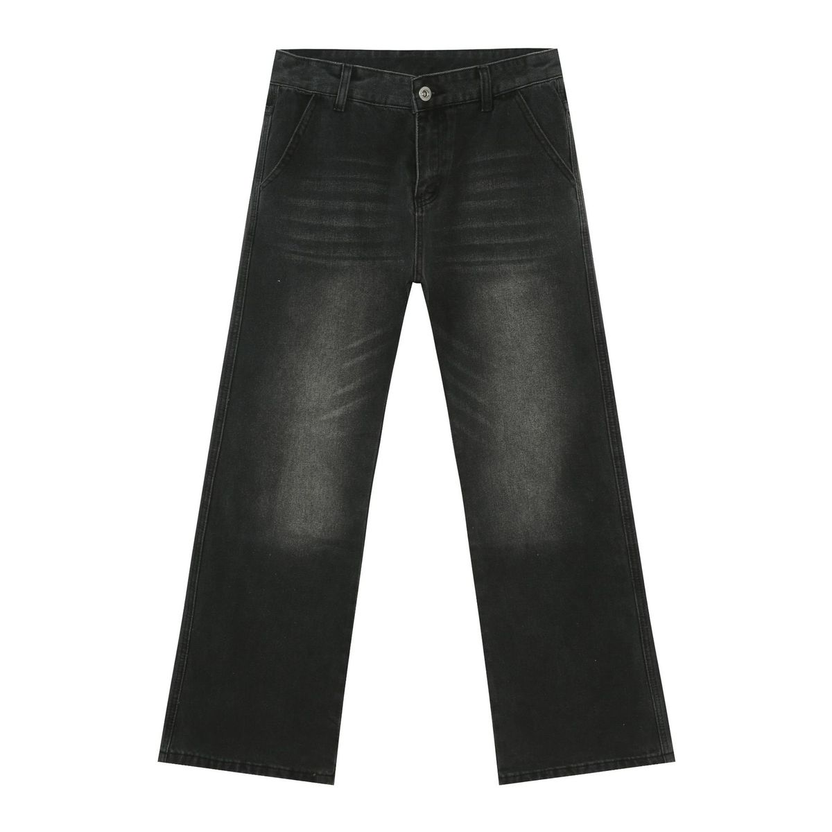 Men's Clothing Retro Washed Flared Jeans For Men High Street Trendy Brand Loose Straight Leg Versatile Wide Leg Pants_mkmklike.com