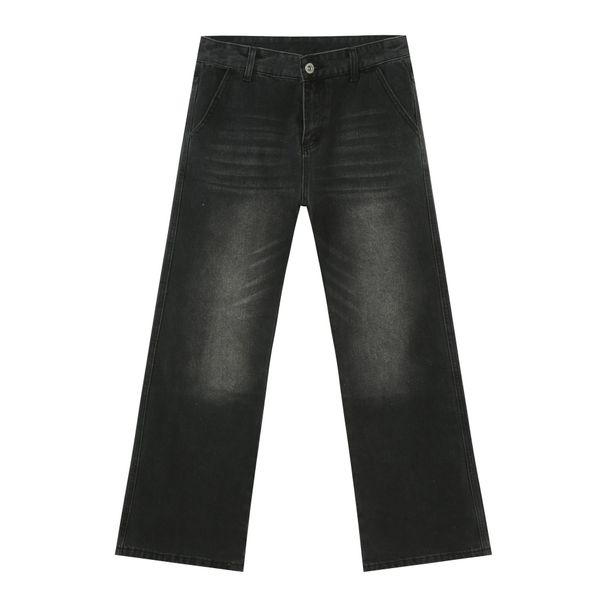 Men's Clothing Retro Washed Flared Jeans For Men High Street Trendy Brand Loose Straight Leg Versatile Wide Leg Pants_mkmklike.com