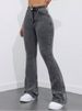"Russian-Style Flared Jeans For Women – High-Waisted Bootcut Denim Pants (Size 25-32, Greyish Wash)"_mkmklike.com