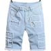 Men's Distressed Denim Shorts – Loose Fit Patchwork Casual Bermuda Shorts (Light Blue, S-2XL)_mkmklike.com