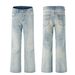 Men's Vintage Washed Denim Bell Bottom Trousers Slim Fit Retro Rock Style Stretch Jeans_mkmklike.com