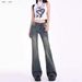 Retro Blue Flared Jeans High Waisted Slimming Stretchy plus Size Women's Denim New Spring Style Not Clingy_mkmklike.com